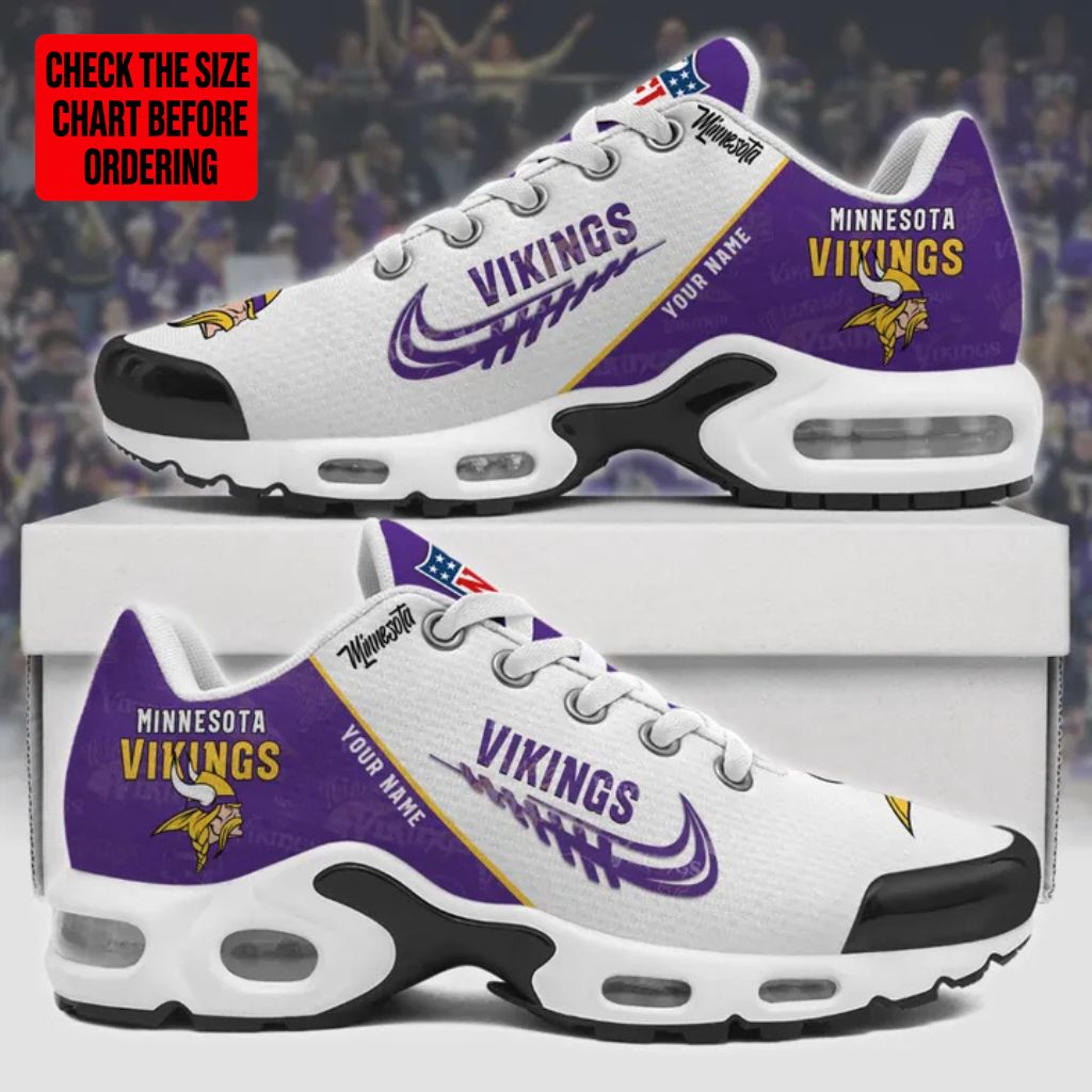 LIMITED EDITION - NEW CUSTOMIZED NFL05 MVK MINNESOTA VIKINGS AIR MAX PLUS SNEAKERS