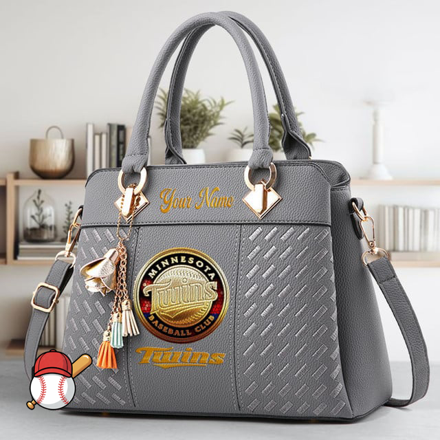 LIMITED EDITION - NEW CUSTOMIZED MLB22 MTS MINNESOTA TWINS ZIP HANDBAG MULTICOLOR