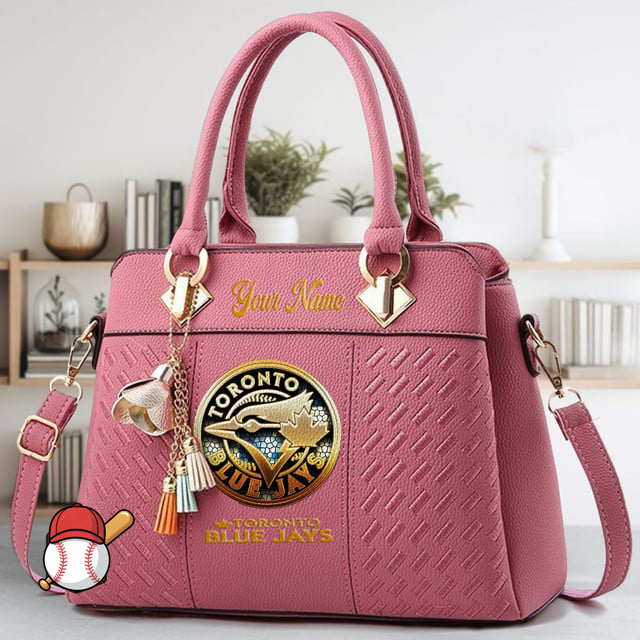 LIMITED EDITION - NEW CUSTOMIZED MLB12 TBJ TORONTO BLUE JAYS ZIP HANDBAG MULTICOLOR