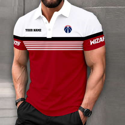 LIMITED EDITION - NEW CUSTOMIZED NBA28 WWI WASHINGTON WIZARDS POLO SHIRT