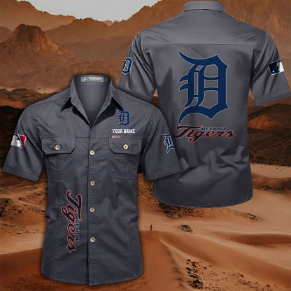 LIMITED EDITION - NEW CUSTOMIZED MLB16 DTS DETROIT TIGERS MEN'S CARGO SHIRT