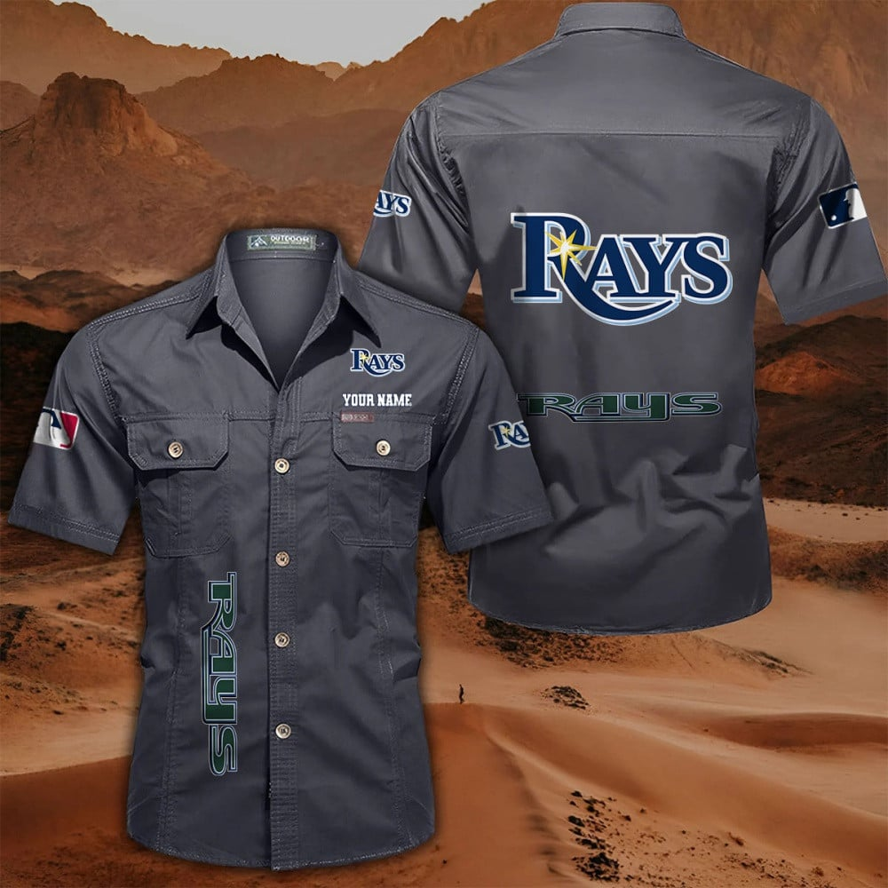 LIMITED EDITION - NEW CUSTOMIZED MLB21 TBR TAMPA BAY RAYS MEN'S CARGO SHIRT