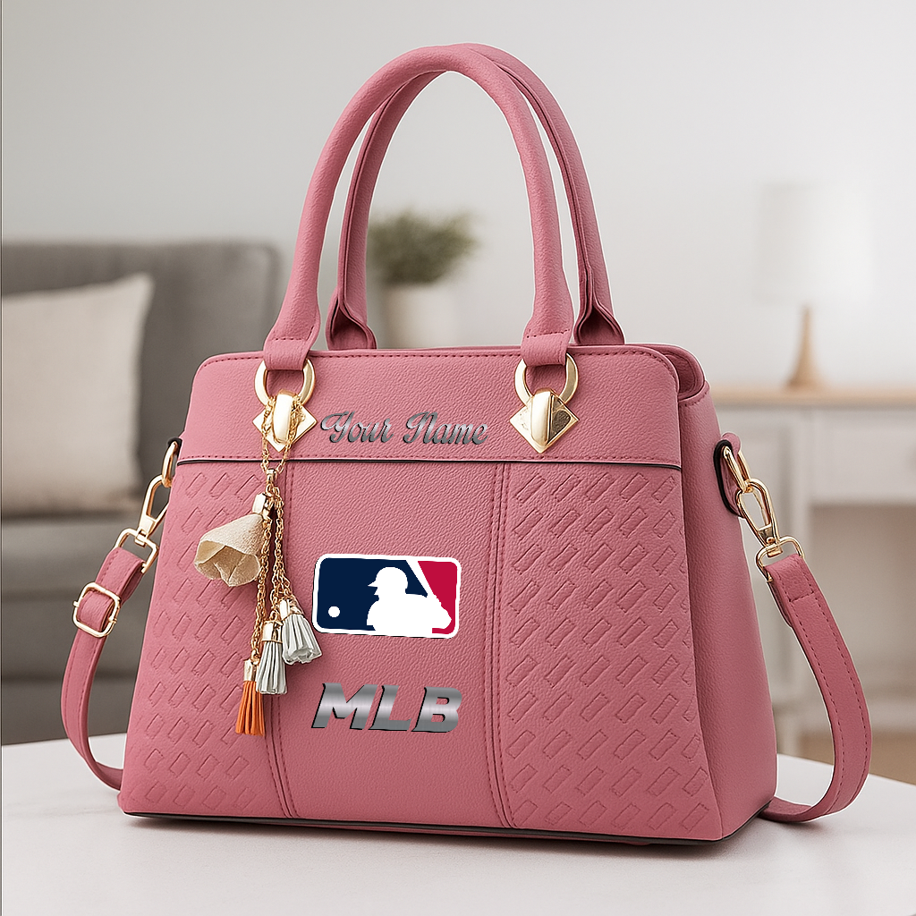 LIMITED EDITION - NEW CUSTOMIZED MLB31 MAJOR LEAGUE BASEBALL ZIP HANDBAG MULTICOLOR