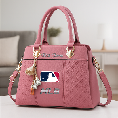 LIMITED EDITION - NEW CUSTOMIZED MLB31 MAJOR LEAGUE BASEBALL ZIP HANDBAG MULTICOLOR