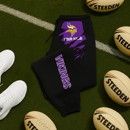 LIMITED EDITION - NEW PERSONALIZED NFL05 MVK MINNESOTA VIKINGS JOGGERS