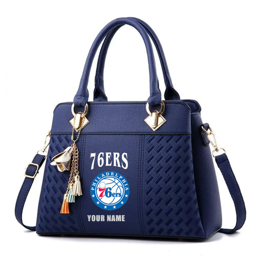 LIMITED EDITION - NEW CUSTOMIZED NBA26 P76 PHILADELPHIA 76ERS ZIP HANDBAG MULTICOLOR