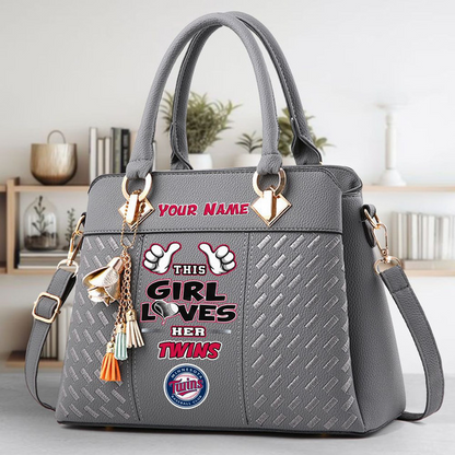 LIMITED EDITION - NEW CUSTOMIZED MLB22 MTS MINNESOTA TWINS ZIP HANDBAG MULTICOLOR