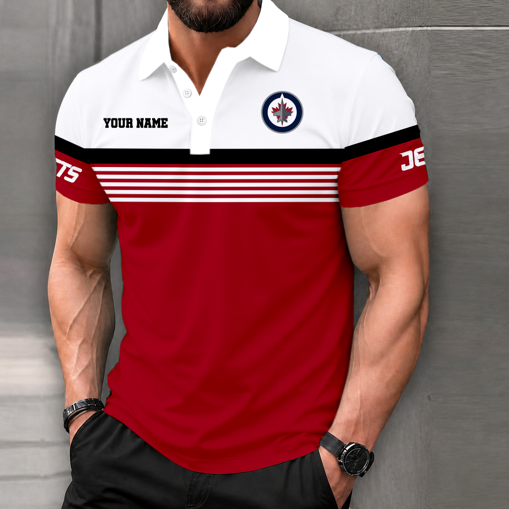 LIMITED EDITION - NEW CUSTOMIZED NHL21 WPJ WINNIPEG JETS POLO SHIRT