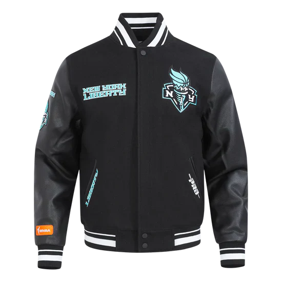 LIMITED EDITION - NEW CUSTOMIZED WNBA10 NYL NY LIBERTY BASEBALL JACKET, SATIN VARSITY JACKET 05