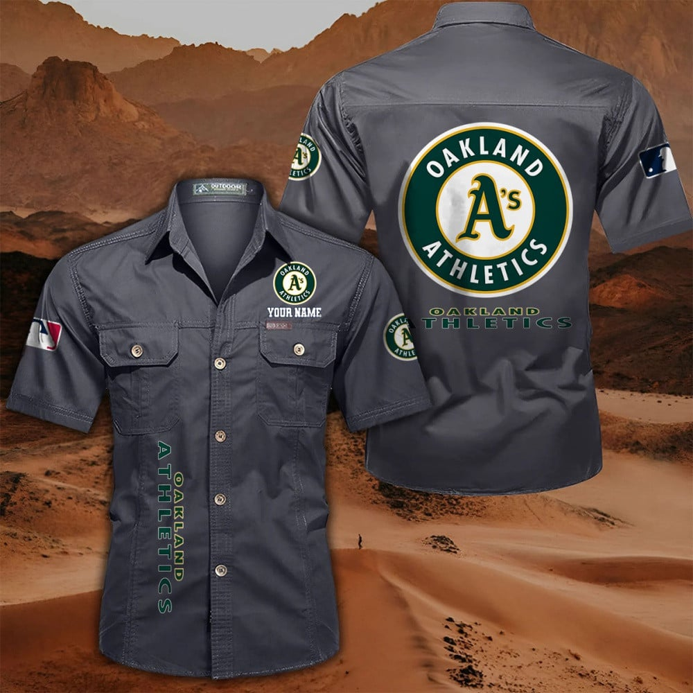 LIMITED EDITION - NEW CUSTOMIZED MLB23 OAS OAKLAND ATHLETICS MEN'S CARGO SHIRT