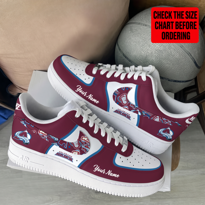 LIMITED EDITION - NEW CUSTOMIZED NHL05 CAL COLORADO AVALANCHE AF1 SHOES