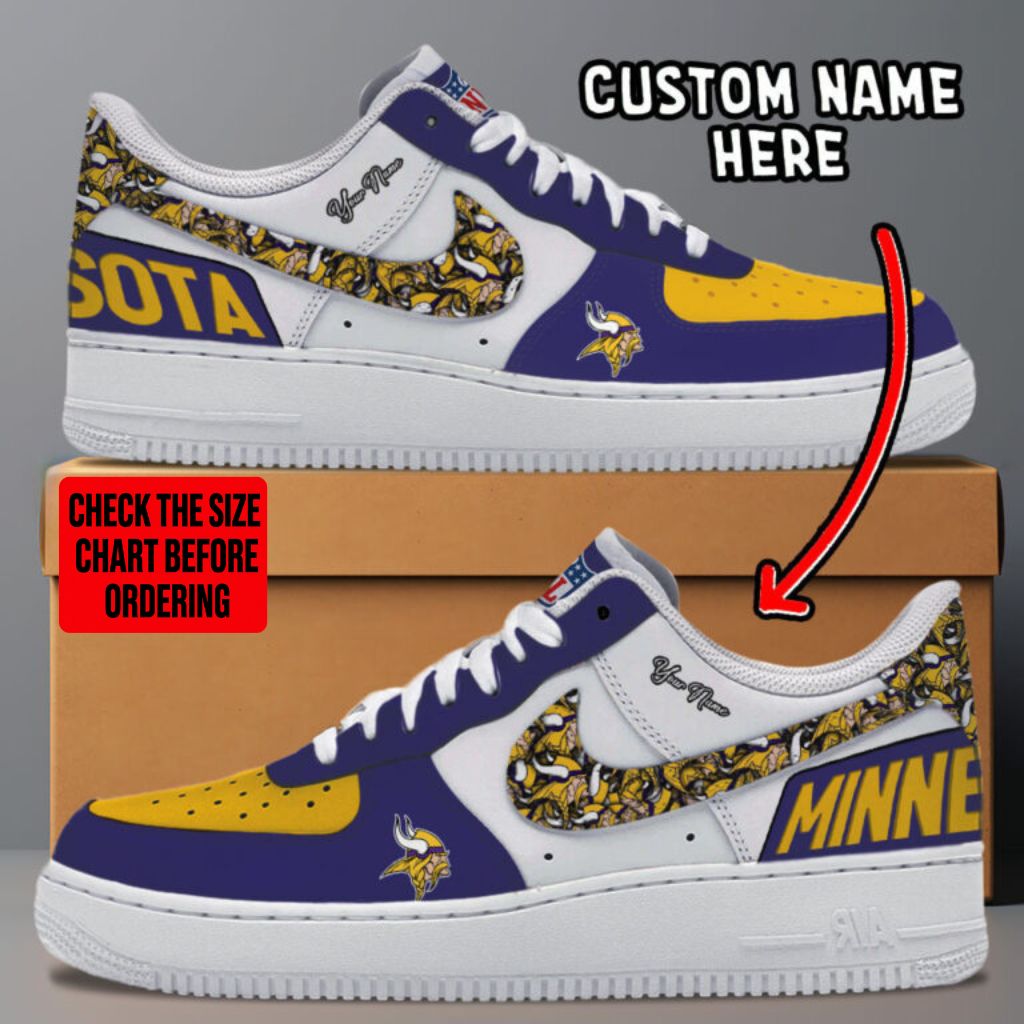 LIMITED EDITION - NEW CUSTOMIZED NFL05 MVK MINNESOTA VIKINGS AF1 SNEAKERS