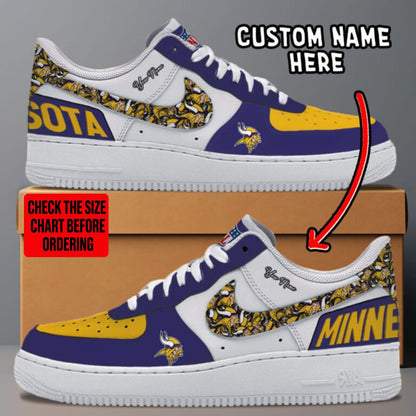 LIMITED EDITION - NEW CUSTOMIZED NFL05 MVK MINNESOTA VIKINGS AF1 SNEAKERS