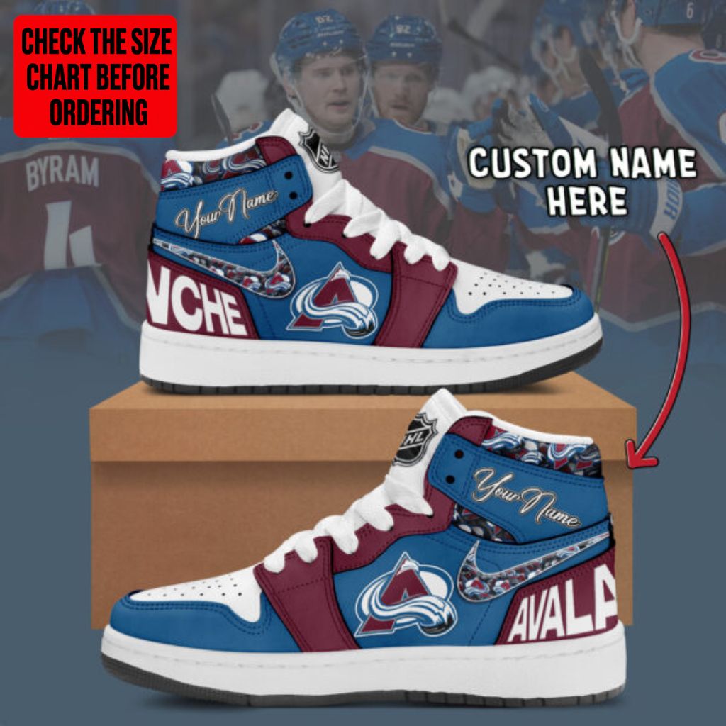 LIMITED EDITION - NEW CUSTOMIZED NHL05 CAL COLORADO AVALANCHE AIR JORDAN SNEAKERS