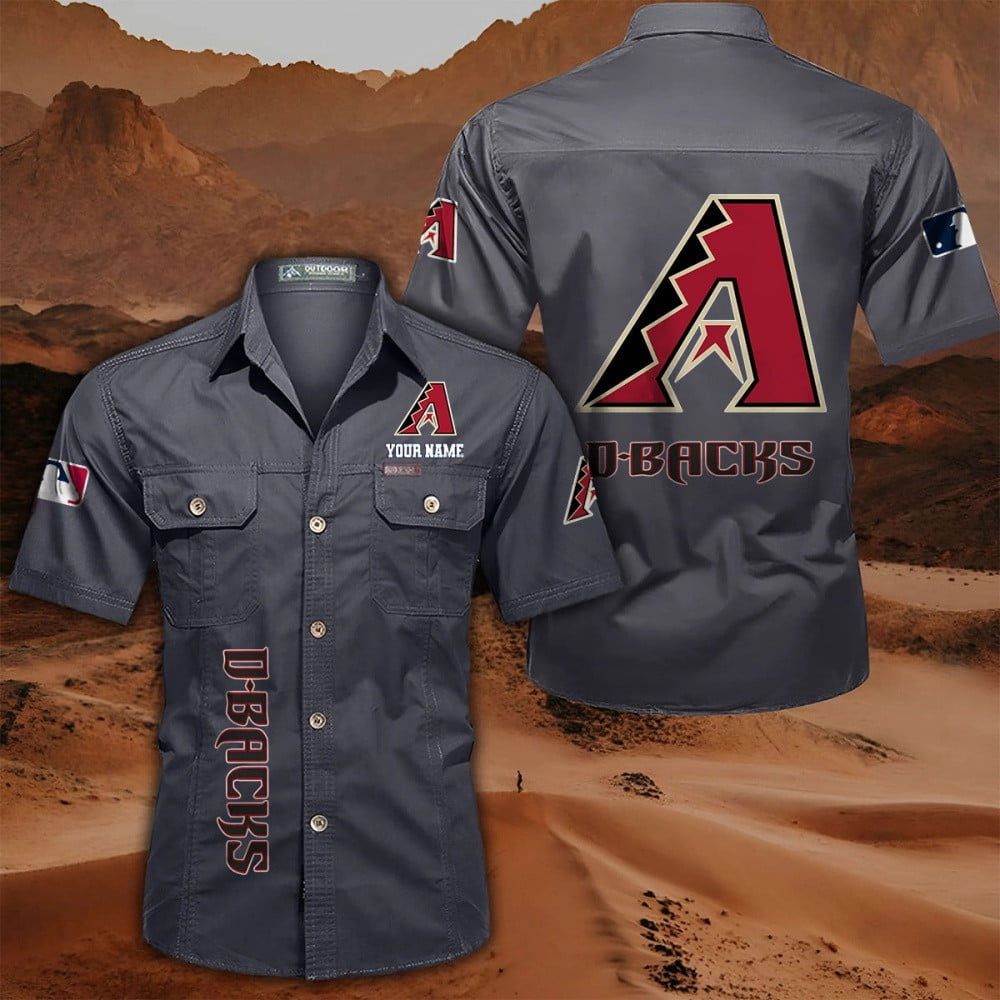 LIMITED EDITION - NEW CUSTOMIZED MLB07 ADS ARIZONA DIAMONDBACKS MEN'S CARGO SHIRT
