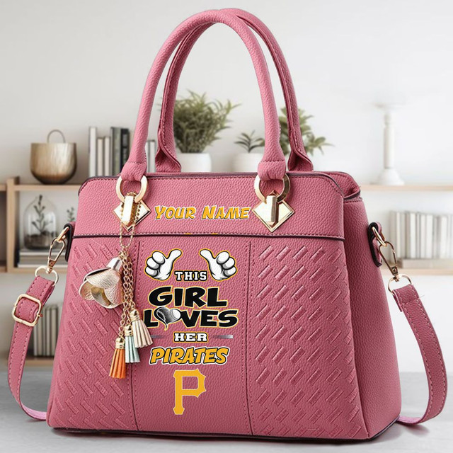LIMITED EDITION - NEW CUSTOMIZED MLB29 PHP PITTSBURGH PIRATES ZIP HANDBAG MULTICOLOR