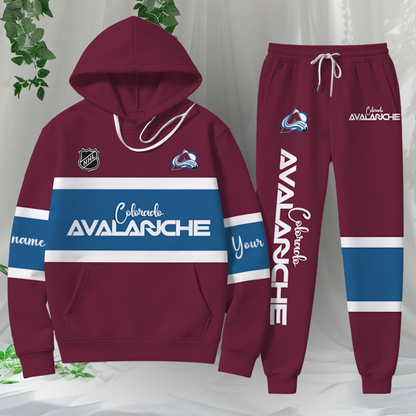 LIMITED EDITION - NEW CUSTOMIZED NHL05 CAL COLORADO AVALANCHE HOODIE & SWEATPANTS SET