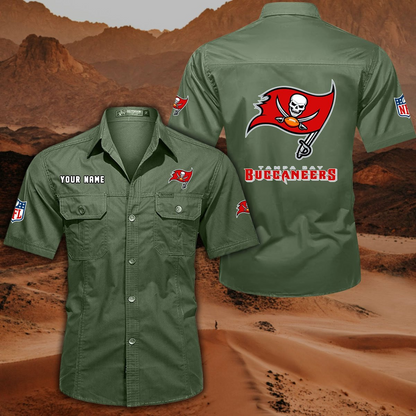 SPECIAL EDITION - NEW CUSTOMIZED NFL10 TBB TAMPA BAY BUCCANEERS MUTICOLOR MEN'S CARGO SHIRT