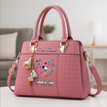 LIMITED EDITION - NEW CUSTOMIZED MLB32 MLB ALL TEAMS ZIP HANDBAG MULTICOLOR