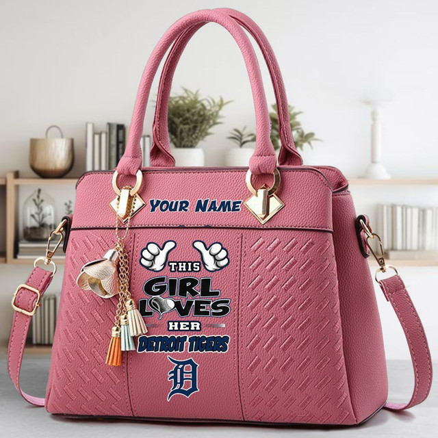 LIMITED EDITION - NEW CUSTOMIZED MLB16 DTS DETROIT TIGERS ZIP HANDBAG MULTICOLOR