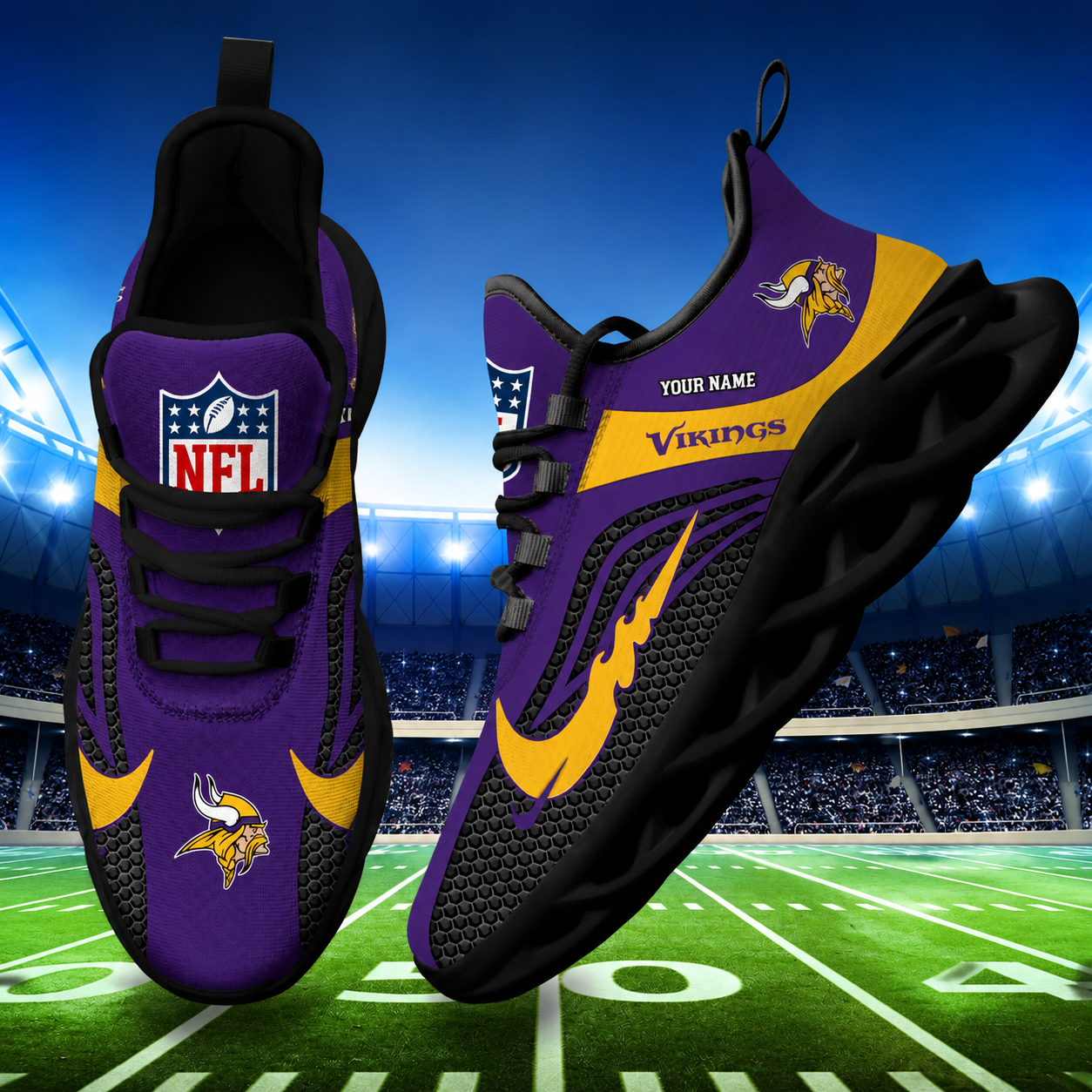 [SPECIAL OFFER] NEW CUSTOMIZED NFL05 MVK MINNESOTA VIKINGS UNISEX CLUNKY SNEAKERS