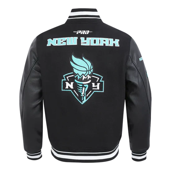 LIMITED EDITION - NEW CUSTOMIZED WNBA10 NYL NY LIBERTY BASEBALL JACKET, SATIN VARSITY JACKET 05