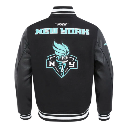 LIMITED EDITION - NEW CUSTOMIZED WNBA10 NYL NY LIBERTY BASEBALL JACKET, SATIN VARSITY JACKET 05