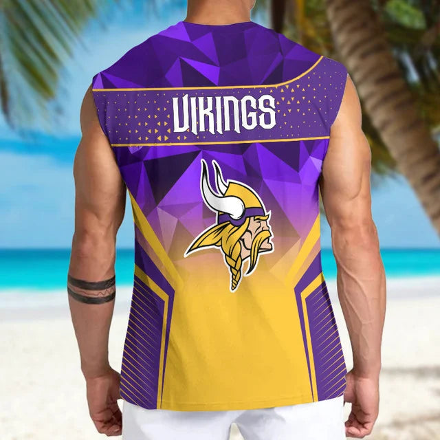 LIMITED EDITION - NEW CUSTOMIZED NFL05 MVK MINNESOTA VIKINGS MEN'S GYM SHIRT