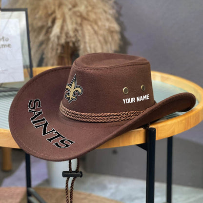 LIMITED EDITION - NEW CUSTOMIZED NFL24 NOS NEW ORLEANS SAINTS COWBOY HAT