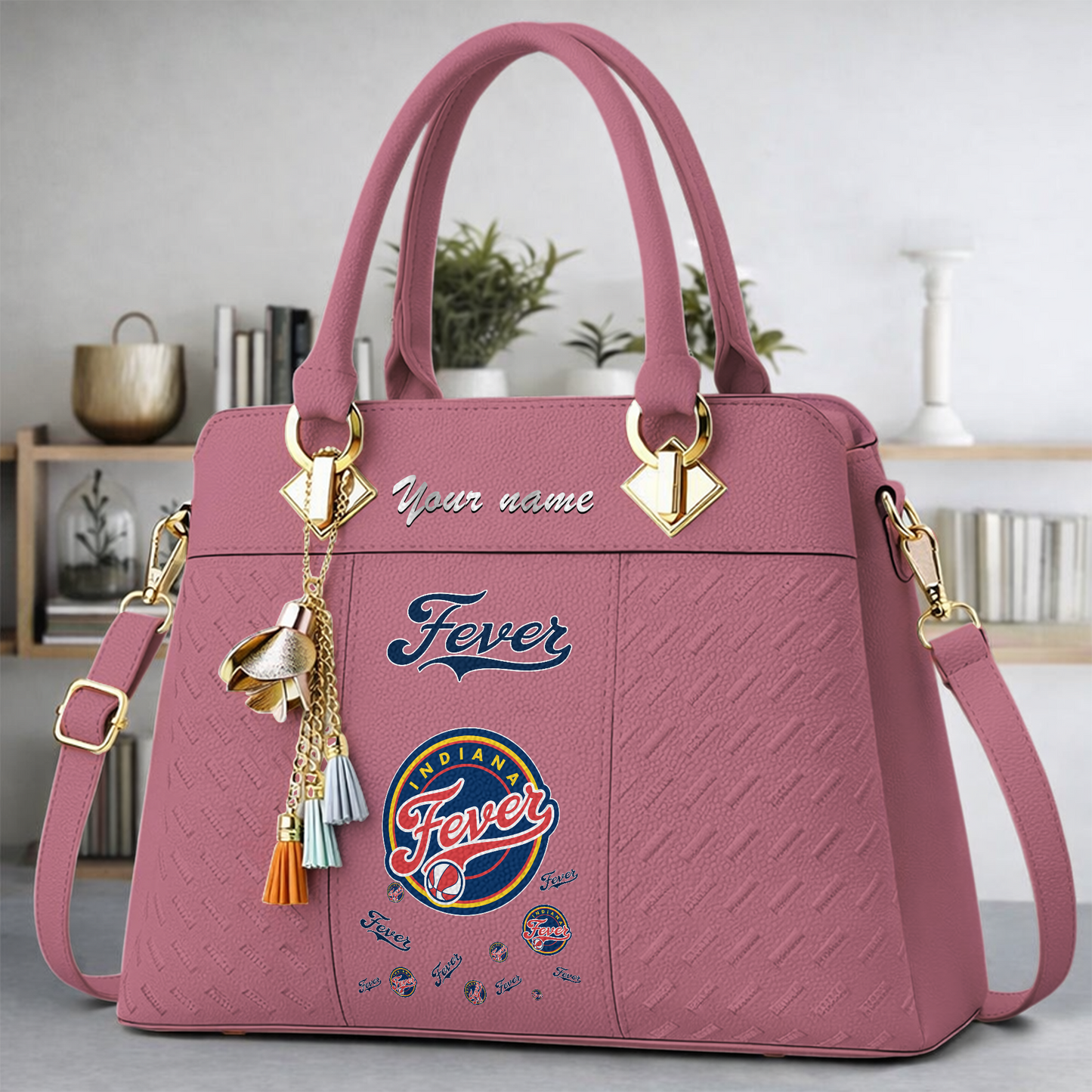 [FAN FAVORITE] NEW CUSTOMIZED WNBA06 IDF INDIANA FEVER MULTICOLOR HANDBAG