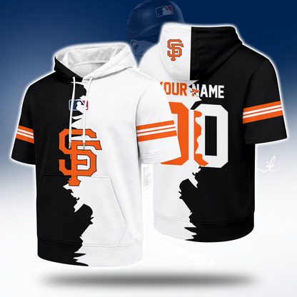 LIMITED EDITION - NEW CUSTOMIZED MLB06 SFG SAN FRANCISCO GIANTS SHORT SLEEVE HOODIE