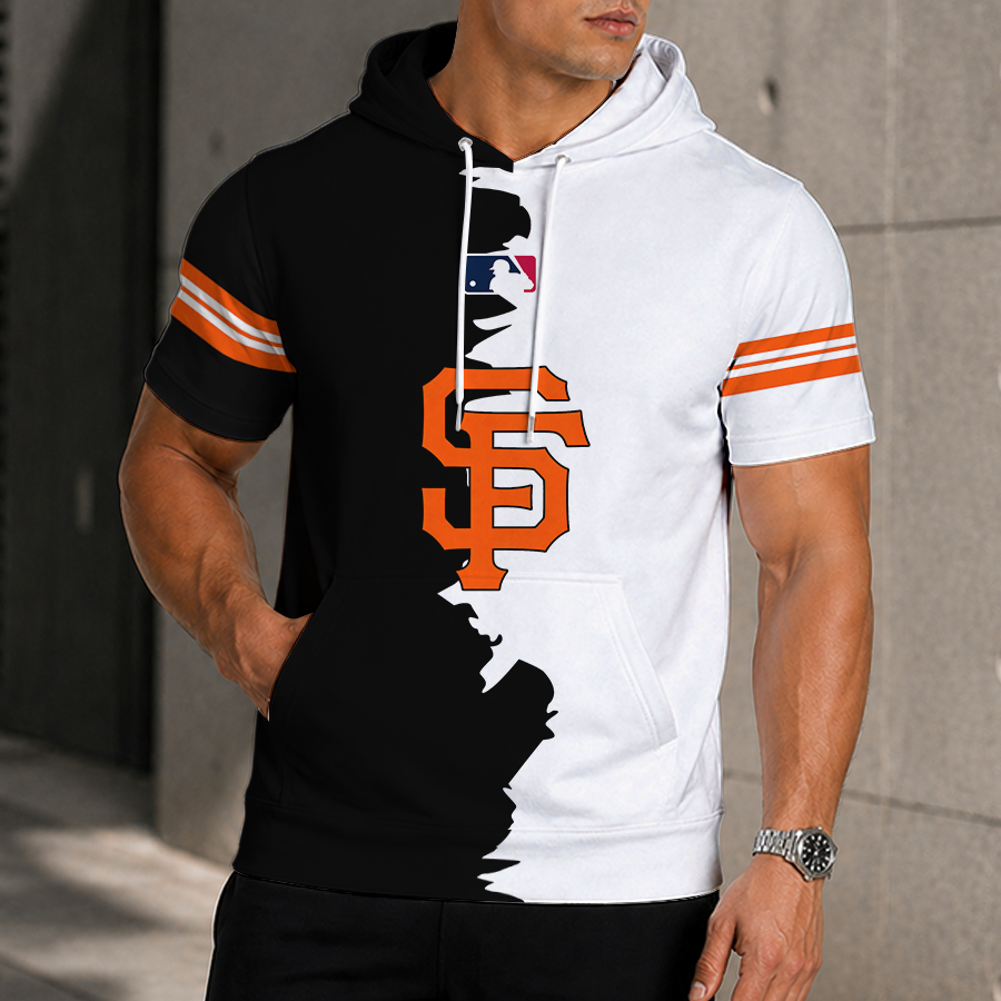 LIMITED EDITION - NEW CUSTOMIZED MLB06 SFG SAN FRANCISCO GIANTS SHORT SLEEVE HOODIE