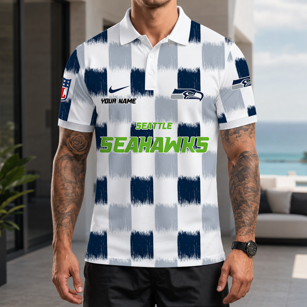 [SPECIAL OFFER] NEW CUSTOMIZED NFL06 SSH SEATTLE SEAHAWKS POLO SHIRT