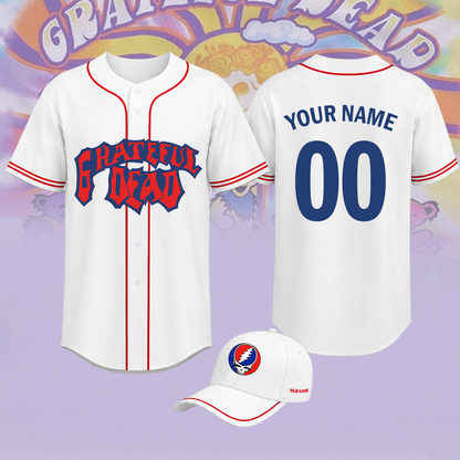 [FAN EXCLUSIVE] NEW CUSTOMIZED GRATEFUL DEAD BASEBALL JERSEY & CAP