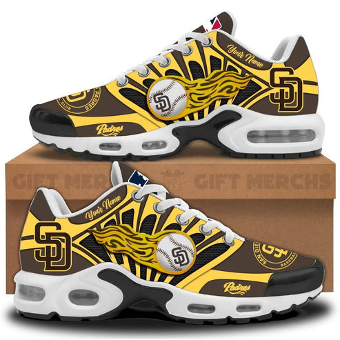 LIMITED EDITION - NEW CUSTOMIZED MLB18 SDP SAN DIEGO PADRES UNISEX AIR MAX PLUS SNEAKERS