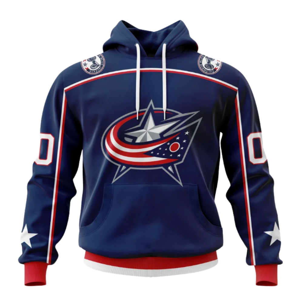 LIMITED EDITION - NEW CUSTOMIZED NHL18 CBJ COLUMBUS BLUE JACKETS COMBO HOODIE & LONGPANTS