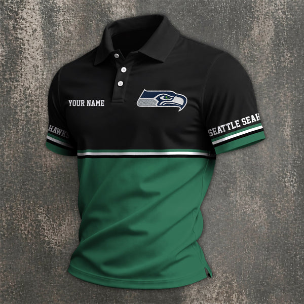 [SPECIAL OFFER] NEW CUSTOMIZED NFL06 SSH SEATTLE SEAHAWKS POLO SHIRT