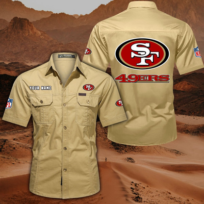 SPECIAL EDITION - NEW CUSTOMIZED NFL11 SF49 SAN FRANCISCO 49ERS MUTICOLOR MEN'S CARGO SHIRT