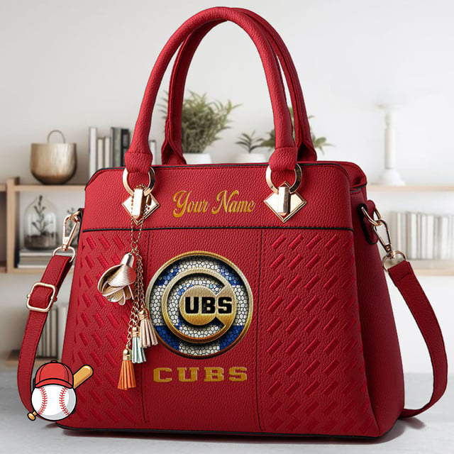 LIMITED EDITION - NEW CUSTOMIZED MLB04 CCS CHICAGO CUBS ZIP HANDBAG MULTICOLOR