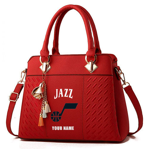 LIMITED EDITION - NEW CUSTOMIZED NBA29 UJZ UTAH JAZZ ZIP HANDBAG MULTICOLOR