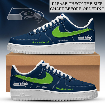 LIMITED EDITION - NEW CUSTOMIZED NFL06 SSH SEATTLE SEAHAWKS AF1 SHOES