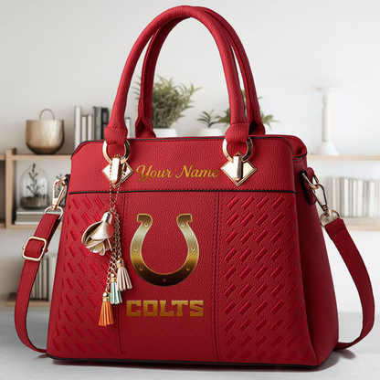 LIMITED EDITION - NEW CUSTOMIZED NFL17 IDC INDIANAPOLIS COLTS LUXURY HANDBAG IN MULTIPLE COLORS