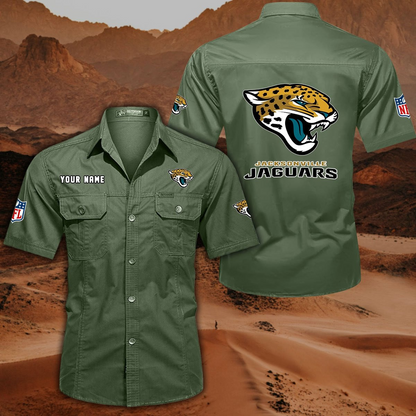 SPECIAL EDITION - NEW CUSTOMIZED NFL30 JSJ JACKSONVILLE JAGUARS MUTICOLOR MEN'S CARGO SHIRT