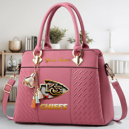 LIMITED EDITION - NEW CUSTOMIZED NFL01 KCC KANSAS CITY CHIEFS LUXURY HANDBAG IN MULTIPLE COLORS