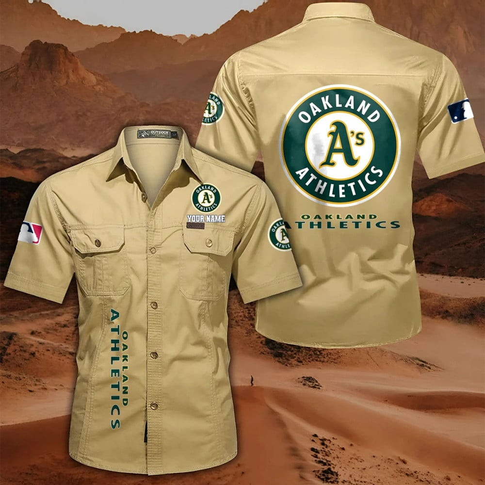 LIMITED EDITION - NEW CUSTOMIZED MLB23 OAS OAKLAND ATHLETICS MEN'S CARGO SHIRT