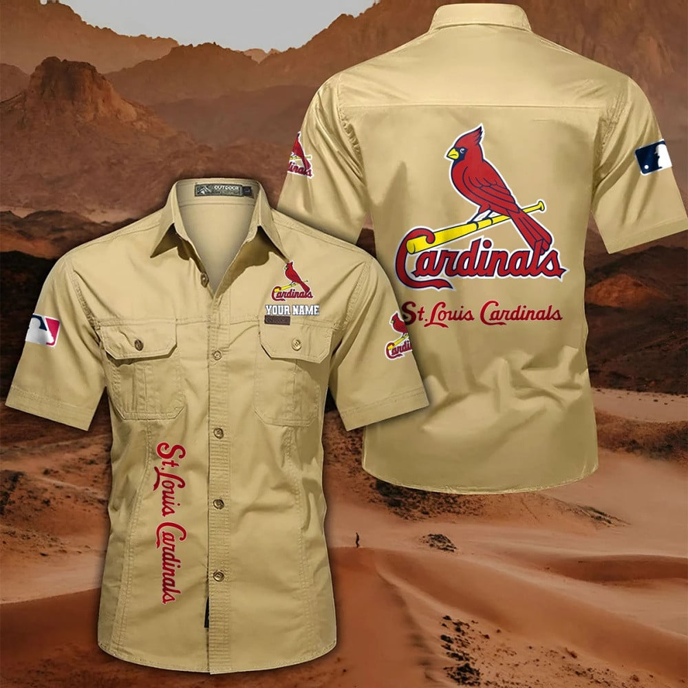 LIMITED EDITION - NEW CUSTOMIZED MLB24 SLC ST. LOUIS CARDINALS MEN'S CARGO SHIRT