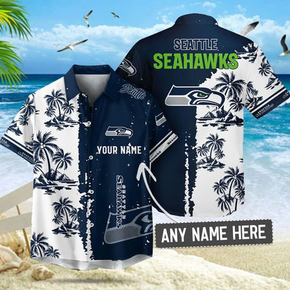 LIMITED EDITION - NEW CUSTOMIZED NFL06 SSH SEATTLE SEAHAWKS UNISEX HAWAIIAN SHIRT & SHORTS SET