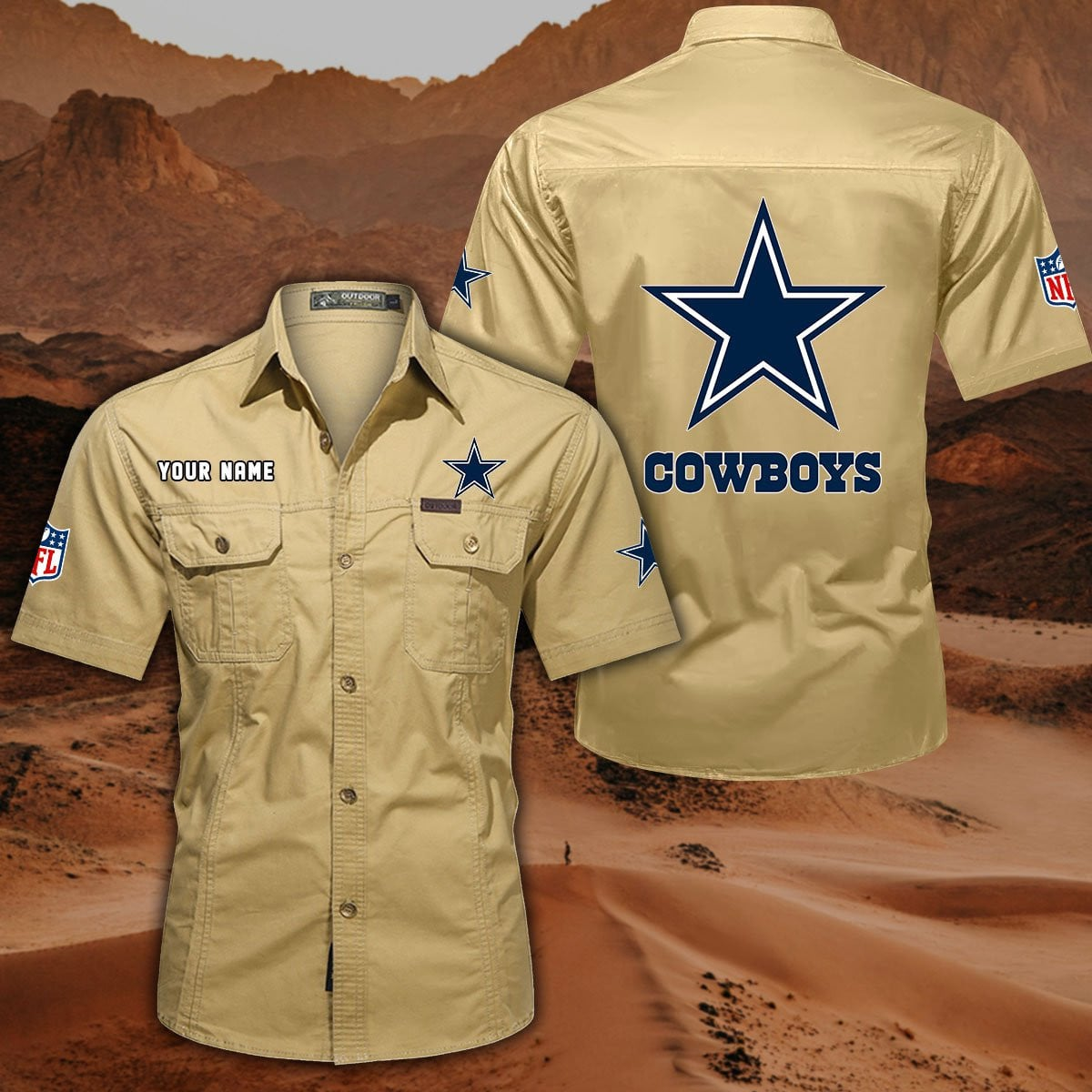 SPECIAL EDITION - NEW CUSTOMIZED NFL21 DCB DALLAS COWBOYS MUTICOLOR MEN'S CARGO SHIRT