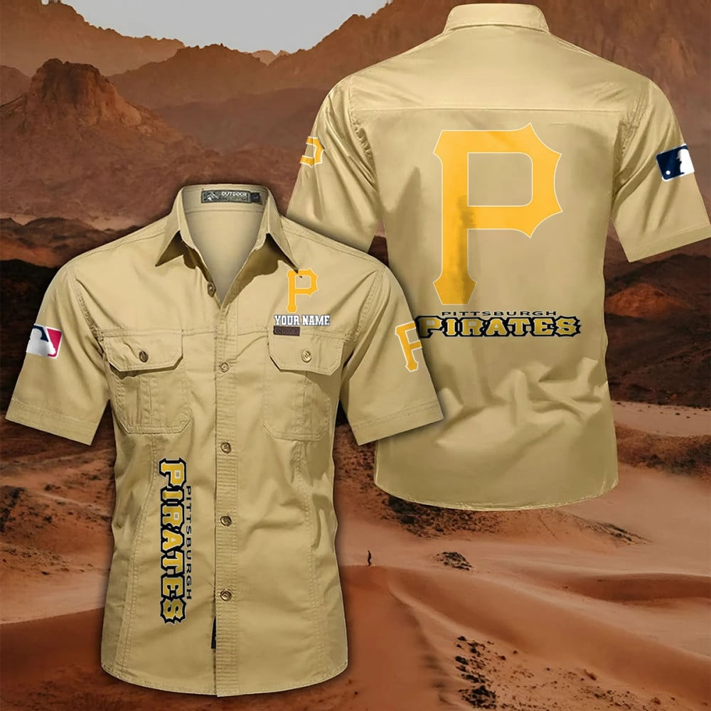 LIMITED EDITION - NEW CUSTOMIZED MLB29 PHP PITTSBURGH PIRATES MEN'S CARGO SHIRT