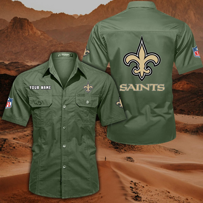 SPECIAL EDITION - NEW CUSTOMIZED NFL24 NOS NEW ORLEANS SAINTS MUTICOLOR MEN'S CARGO SHIRT